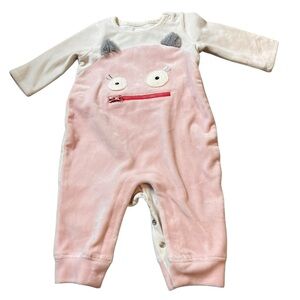 Baby gap velvet one piece cute little monster 3-6m